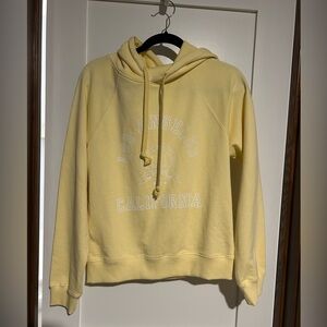 Zara Yellow Oversized “Los Angeles California” Hoodie Sweatshirt Size Small